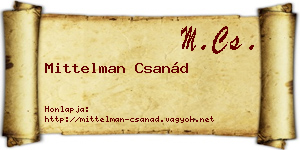 Mittelman Csanád névjegykártya